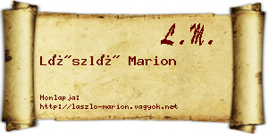 László Marion névjegykártya