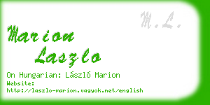 marion laszlo business card